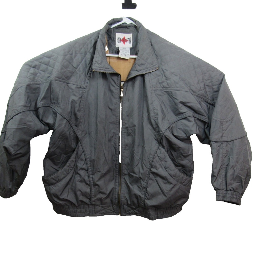 Active frontier women's vintage inspired zip front jacket Large Grey